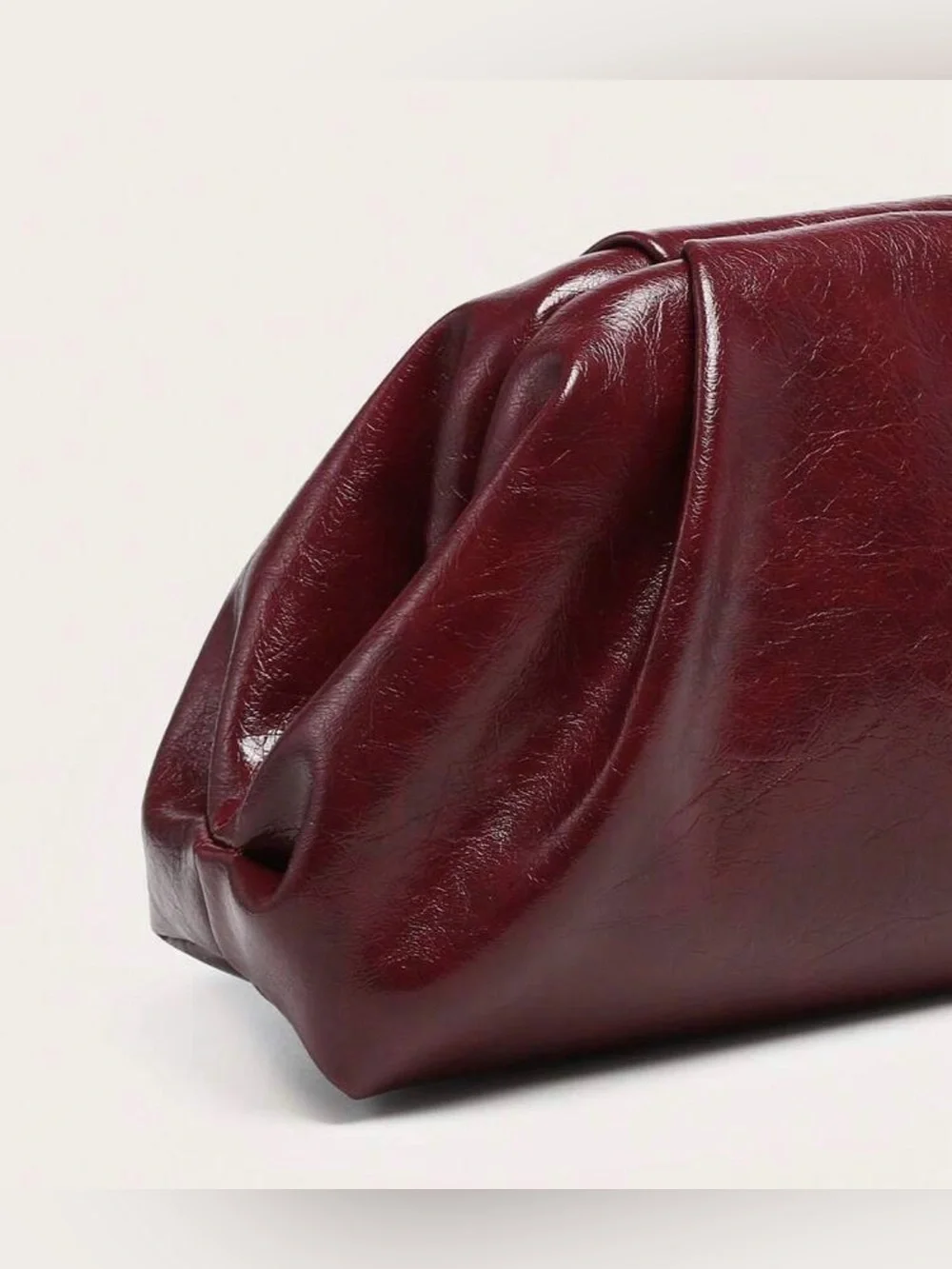 Burgundy Woven Clutch Bag -